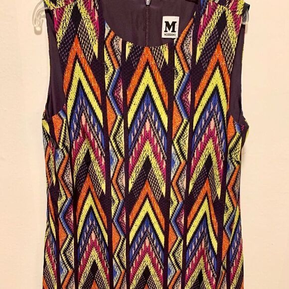 M MISSONI Women's Zigzag-print Silk Shift Dress - Picture 10 of 12